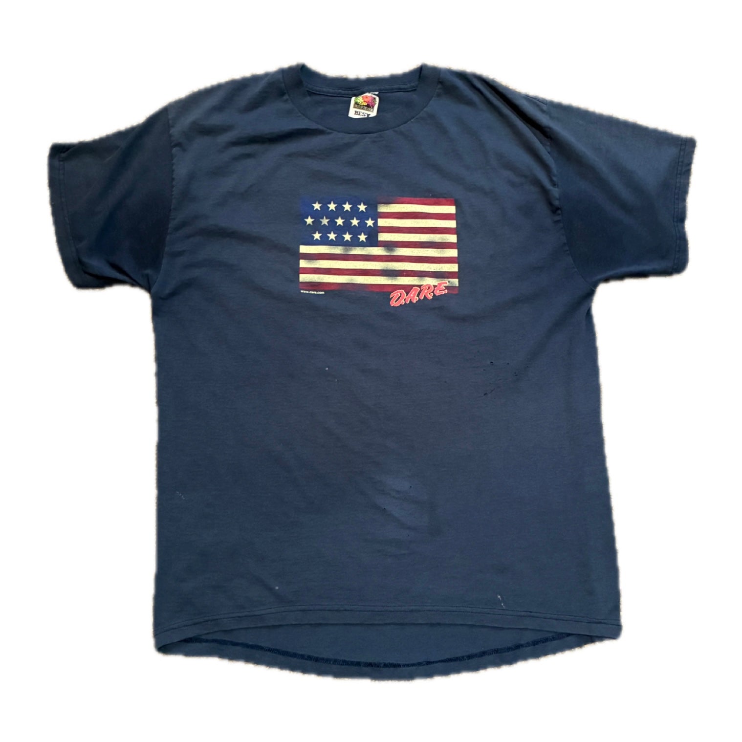 Vintage 2000s D.A.R.E. Flag Tee - L