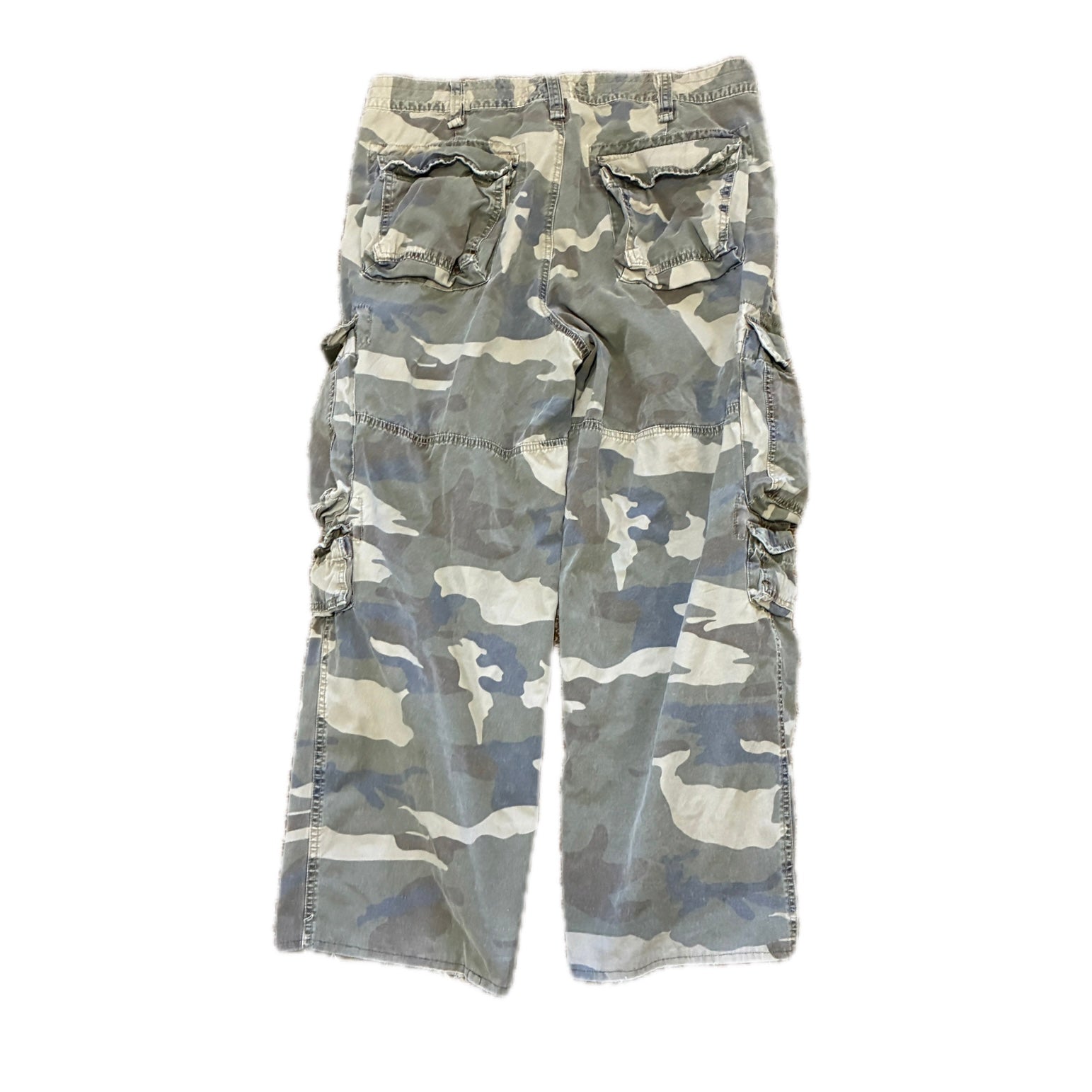 Y2K Camo Baggy Cargo Pants - 38