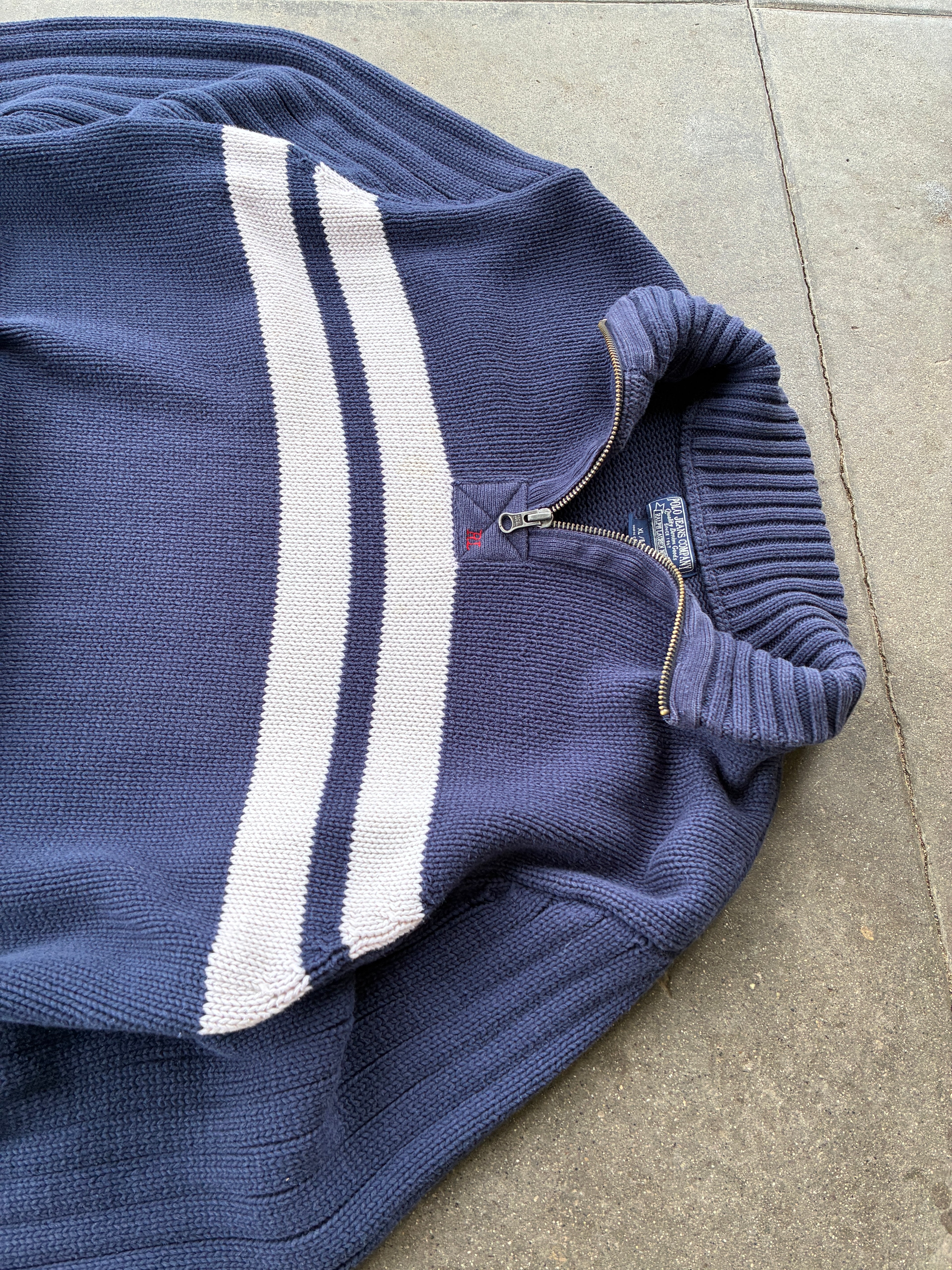 ‘00s Polo RL Striped Quarter-Zip - XL