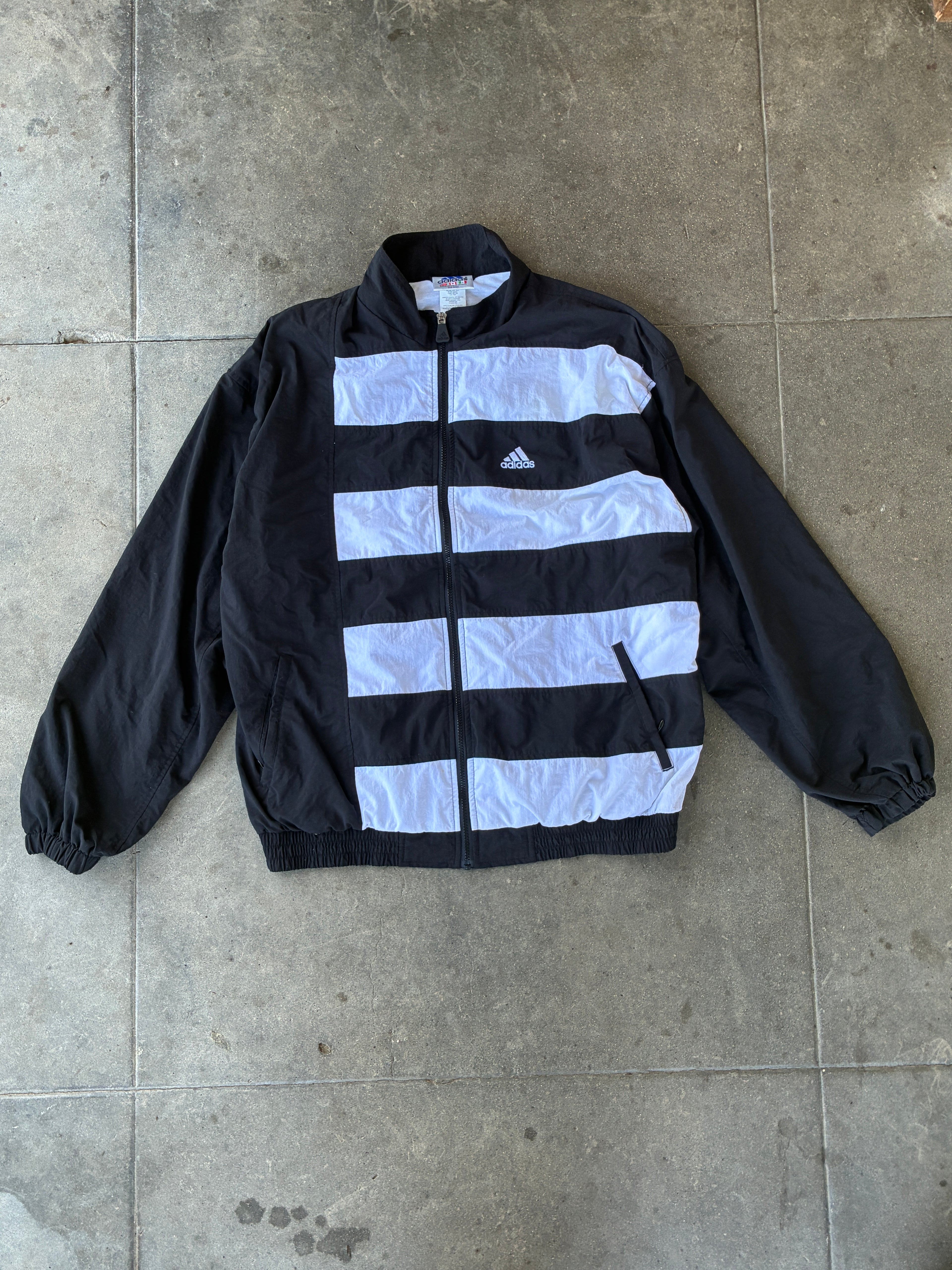 ‘90s Adidas Striped Windbreaker- XL
